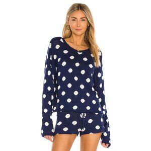 Beach Riot Navy Polka Dot Beach Sweater size Small